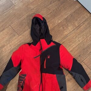 Spyder Red and Black Jacket with Web Design